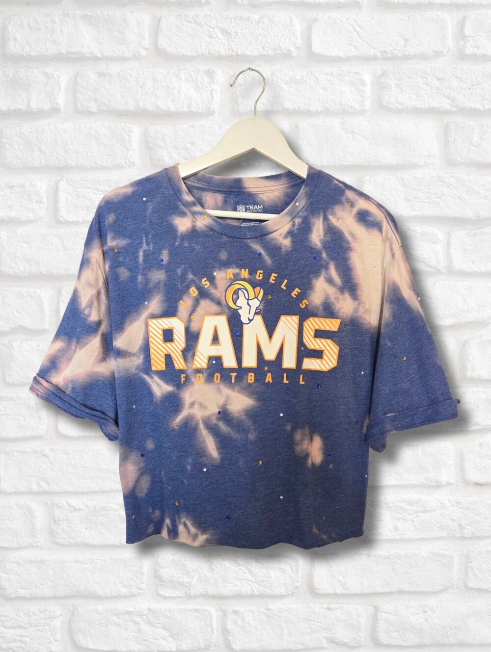 Los Angeles Rams Crop Top W/Rhinestones